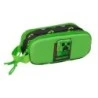 Safta Minecraft Trousse 3D - 2 Compartiments avec Fermeture Éclair - Poignée Latérale - Capacité 1L - 21x8x6cm - Couleur Vert