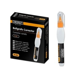 Ingraf Esferográfica Corretora 8ml - Ponta Metálica Fina - Secagem Rápida - Forma Ergonómica