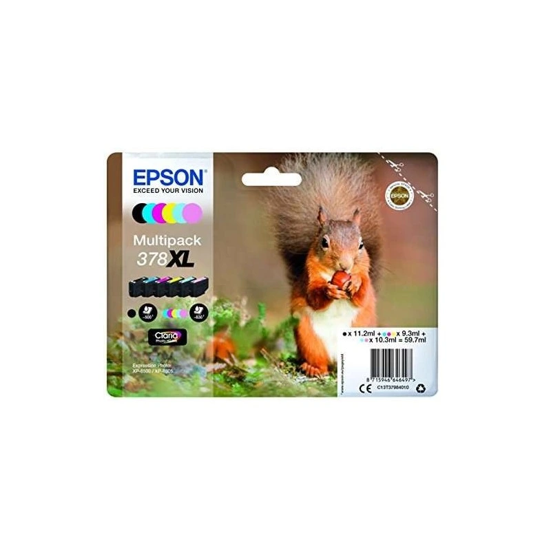 Epson 378XL Pack of 6 Original Ink Cartridges - C13T37984010