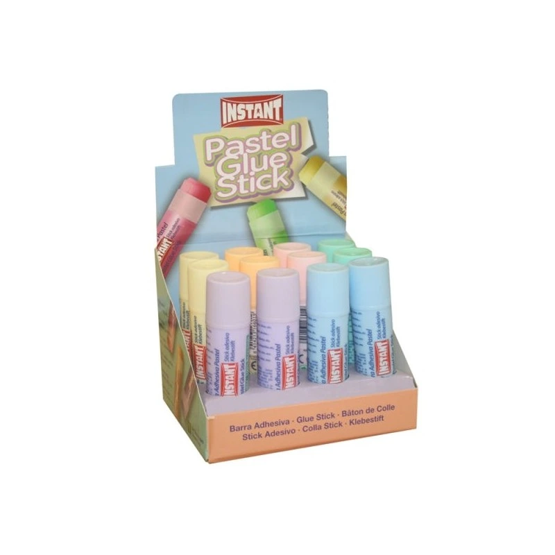 Instant Pastel Bâton de Colle 20grs - Adapté à un Usage Enfantin et/ou Domestique - Lavable - Sans Solvants - Coloris Assortis