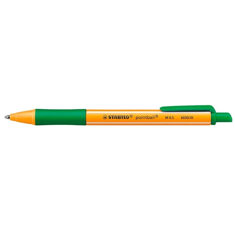 Stabilo Pointball Retractable Ballpoint Pen - 1mm Tip - Oil-Based Ink - Refillable - 79% Recycled Plastic - Non-Slip Grip