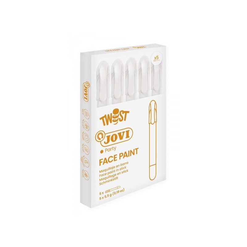 Jovi Twist Stick de Pintura Facial - Hipoalergénico - Base Água - Fácil Aplicação - Grande Cobertura - Secagem Rápida - Fácil