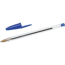 Bic Cristal Original Stylo à Bille - Pointe Ronde de 1.0mm - Trait 0.4mm - Encre à Base d'Huile - Couleur Bleu