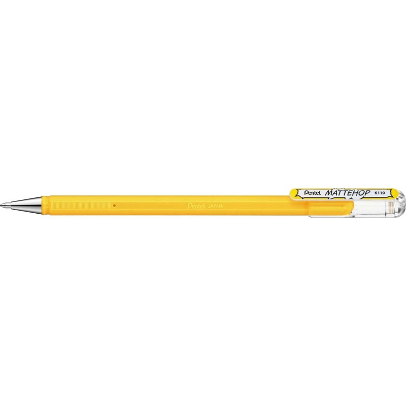 Pentel Mattehop Stylo à Bille - Pointe 1mm - Tracé 0.5mm - Encre Gel Opaque - Fabriqué avec 55% de Matériaux Recyclés - Couleur