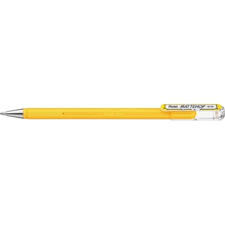 Pentel Mattehop Stylo à Bille - Pointe 1mm - Tracé 0.5mm - Encre Gel Opaque - Fabriqué avec 55% de Matériaux Recyclés - Couleur