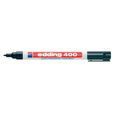 Edding 400 Permanent Marker - Round Tip - 1 mm Line Width - Refillable - Quick Drying - Black