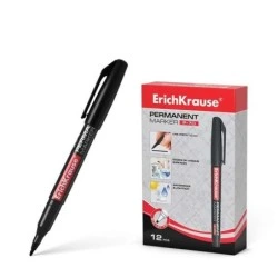Erichkrause Marcador Permanente P-70 - Ponta de Bala de 1.0mm - Resistente à Água e à Luz - Cor Preto