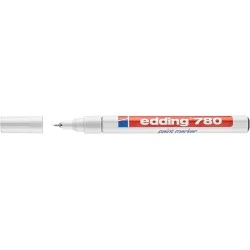 Edding 780 Opaque Ink Permanent Marker - Round Nib - 0.8mm Line - Replacement Nibs Available - Fast Drying - White