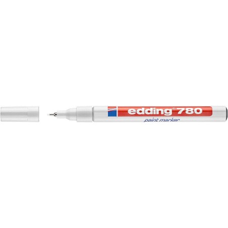 Edding 780 Marqueur Permanent à Encre Opaque - Pointe Ronde - Tracé 0.8mm - Pointes de Rechange Disponibles - Séchage Rapide