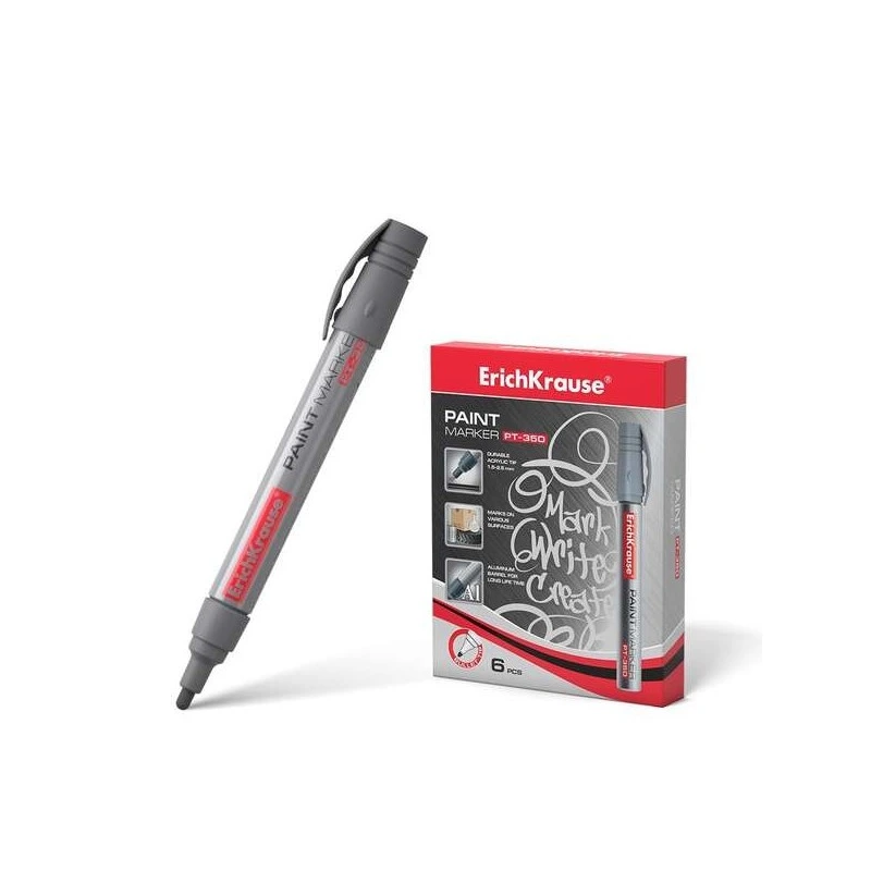 Erichkrause PT-350 Marcador de Tinta - Ponta em Forma de Bala - Traço de 1,5-2,5mm - Sistema de Fornecimento de Tinta por