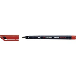Stabilo OHPen Permanent Marker - Medium Tip - 1mm Line - Non-Slip Grip - Vented Cap - Red