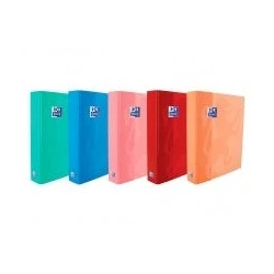 Oxford Pasta de Argolas Classic Formato A4+ - Capa Extradura Brilhante - Argolas em Forma de D 25mm - Cores Sortidas