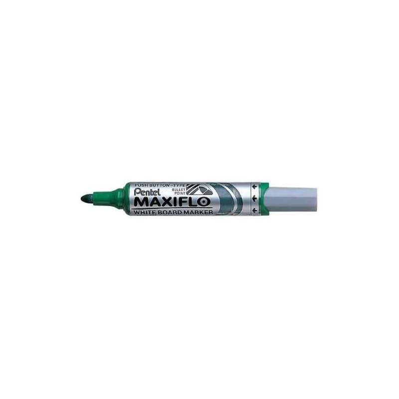 Pentel Maxiflo Marcador para Quadro Branco - Regulação do Fluxo de Tinta - Ponta Redonda - Largura de Linha 2,5mm - 50% de