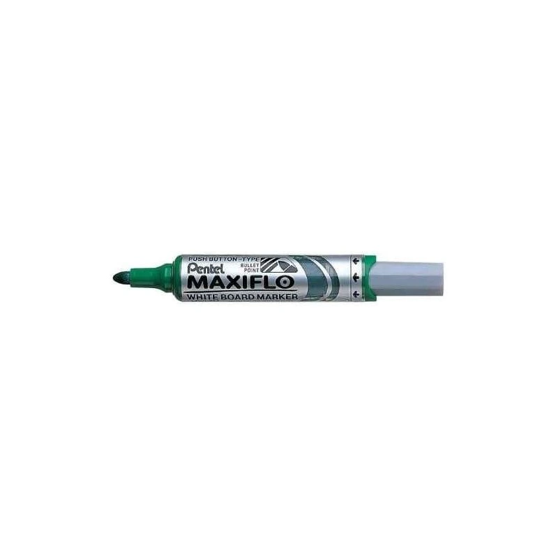 Pentel Maxiflo Marcador para Quadro Branco - Regulação do Fluxo de Tinta - Ponta Redonda - Largura de Linha 2,5mm - 50% de