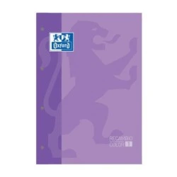 Oxford School Classic Glued Refill Pad A4 80 Sheets 5x5 Squared - Frame in the Cover Colour - Mauve Cover