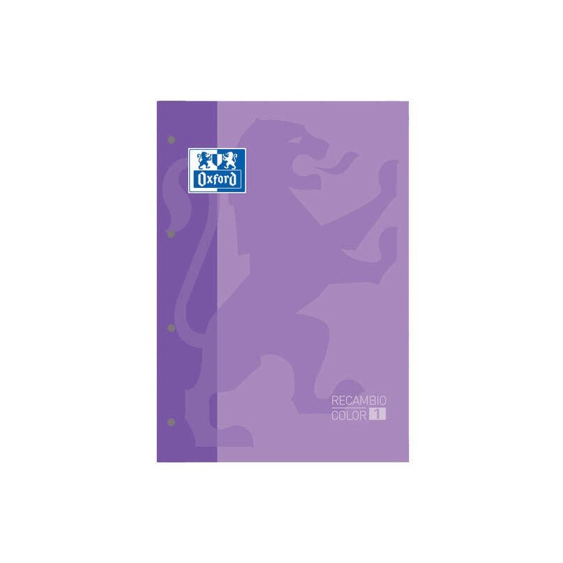 Oxford School Classic Glued Refill Pad A4 80 Sheets 5x5 Squared - Frame in the Cover Colour - Mauve Cover
