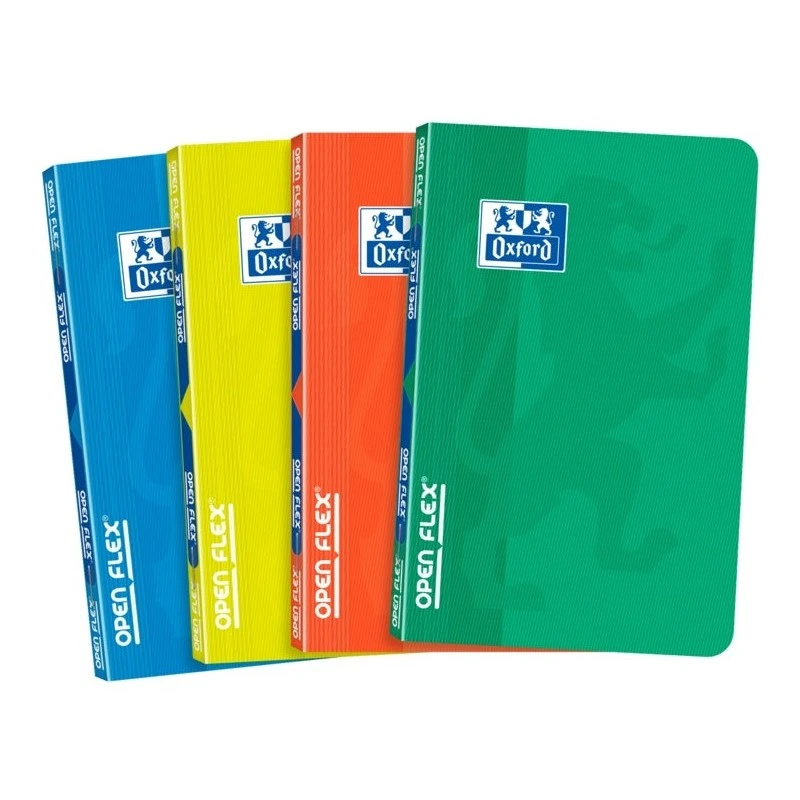 Oxford School Classic Openflex Stapled Notebook A6 48 Sheets 5x5 Squared - Translucent Plastic Cover - Ideal for Students