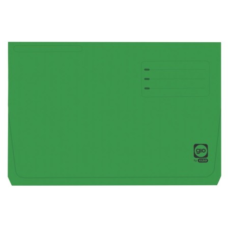 Gio By Elba Subcarpeta con Bolsa y Solapa Folio Verde - Resistente Cartulina de 320gr - Bolsa y Solapa para Mayor Proteccion