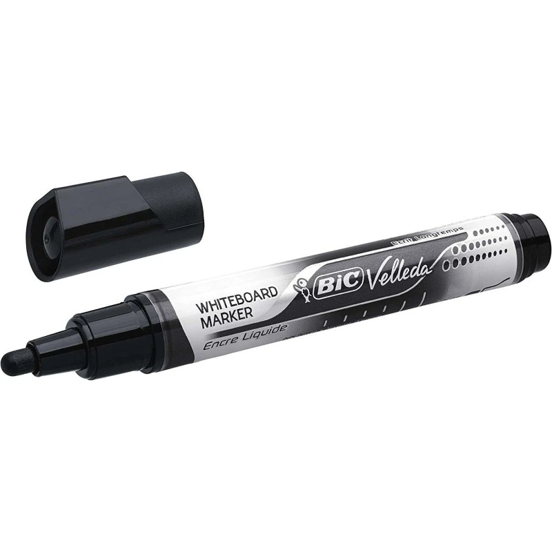 Bic Velleda Liquid Ink Whiteboard Marker - Medium Tip - 2.3mm Line - Alcohol-Based Liquid Ink - Black Colour