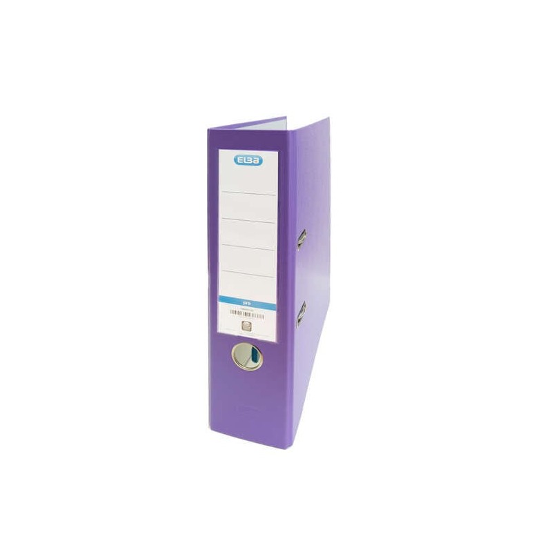 Elba Classeur à Levier Rado Top Folio - Dos de 80mm - Recouvert de Plastique à l'Extérieur - Intérieur en Papier - Couleur Lilas