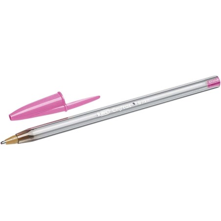 Bic Cristal Fun Ballpoint Pen - Broad 1.6mm Tip - Oil-Based Ink - Pink