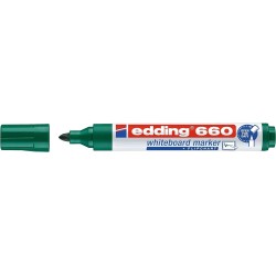 Edding 660 Whiteboard Marker - Round Nib - Line Width between 1.5 and 3 mm. - Pigmented Ink - Refillable - Dry Erase - Green