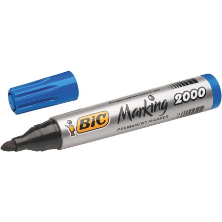 Bic Marking 2000 Ecolutions Marcador Permanente - Tinta com Base de Álcool - Ecológico - Secagem Rápida - Cor Azul