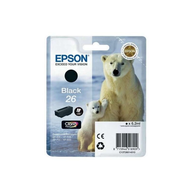 Epson T2601 (26) Noir Cartouche d'encre Original - C13T26014012