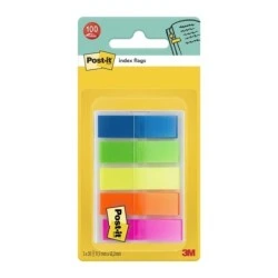 Post-it Index Dispenser with 100 Repositionable Index Markers - Rectangular Shape - Assorted Colours