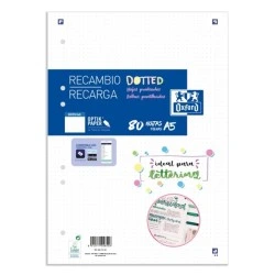 Oxford School A5 Recharge Paquet Dots 80 Feuilles - Papier de Haute Qualité - Points pour Organiser vos Notes