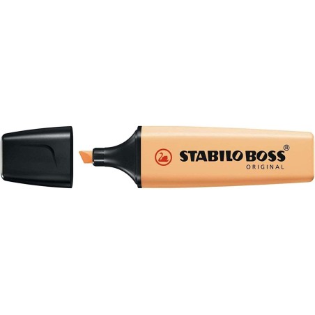 Stabilo Boss 70 Pastel Fluorescent Highlighter - 2 to 5mm Line Width - Refillable - Water-Based Ink - Pale Orange Colour