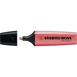 Stabilo Boss 70 Pastel Surligneur Fluorescent - Tracé entre 2 et 5mm - Rechargeable - Encre à Base d'Eau - Coloris Rouge Corail