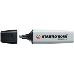 Stabilo Boss 70 Pastel Marcador Fluorescente - Traço entre 2 e 5mm - Recarregável - Tinta com Base de Água - Cor Cinzento