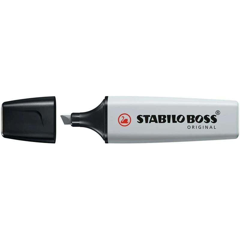 Stabilo Boss 70 Pastel Fluorescent Highlighter - 2 to 5mm Line Width - Refillable - Water-Based Ink - Dusty Grey Colour