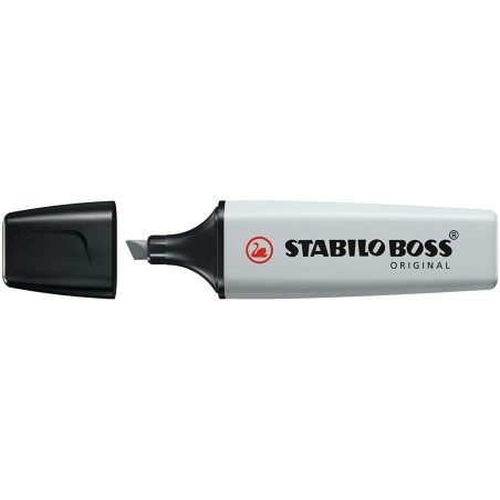 Stabilo Boss 70 Pastel Fluorescent Highlighter - 2 to 5mm Line Width - Refillable - Water-Based Ink - Dusty Grey Colour
