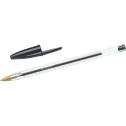 Bic Cristal Original Ballpoint Pen - 1.0mm Round Tip - 0.4mm Line - Oil-Based Ink - Black Colour