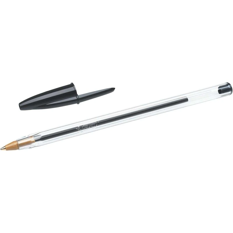Bic Cristal Original Esferográfica de bola - Ponta redonda de 1,0mm - Traço 0,4mm - Tinta com Base de Óleo - Cor Preto