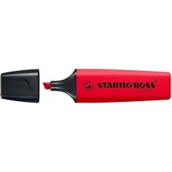 Stabilo Boss 70 Fluorescent Highlighter Marker - Line Width between 2 and 5mm - Refillable - Water-Based Ink - Colour Royal Red