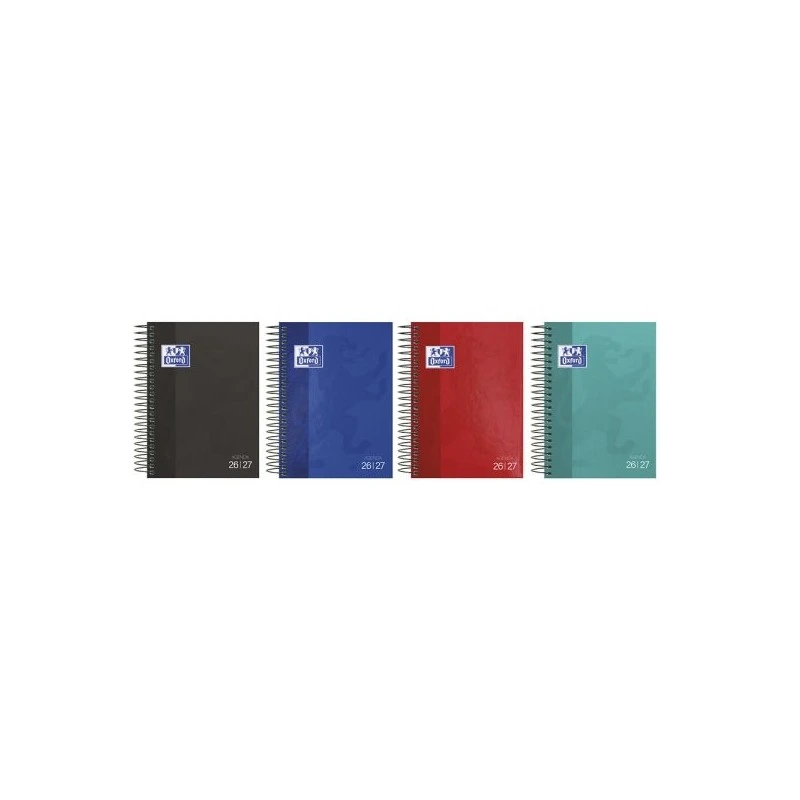 Oxford School Spiral-Bound School Diary - Spanish - Extra-Hard Cover - Octavo Format - Day Per Page - Gloss Finish - Assorted