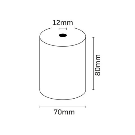 Oqonos Rouleau de Papier Thermique 80x70x12mm, Sans BPA, FSC