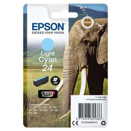 Epson T2425 (24) Tinteiro Ciano Light Original - C13T24254012
