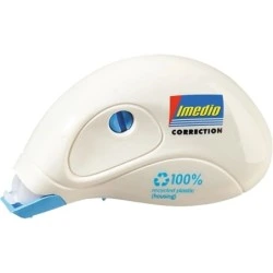 Imedio Roller Compact Correction Tape 5mm x 10m - Fast, Clean and Precise - Solvent Free - Tape Level Control - Tape Tensioner