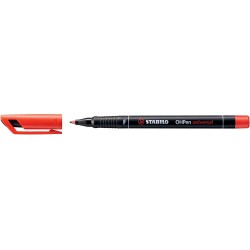 Stabilo OHPen Permanent Marker - Fine Tip - 0.7mm Line - Non-Slip Grip - Vented Cap - Red