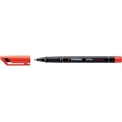 Stabilo OHPen Permanent Marker - Fine Tip - 0.7mm Line - Non-Slip Grip - Vented Cap - Red