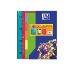 Oxford Live & Go Pasta Europeanbinder A4+ com Recarga Quadrícula 5x5 + Separadores + Envelope Multifuros - Ideal para Organizar