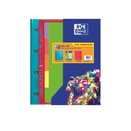 Oxford Live & Go Europeanbinder A4+ Binder with 5x5 Grid Refill + Dividers + Multi-Punched Envelope - Ideal for Organising