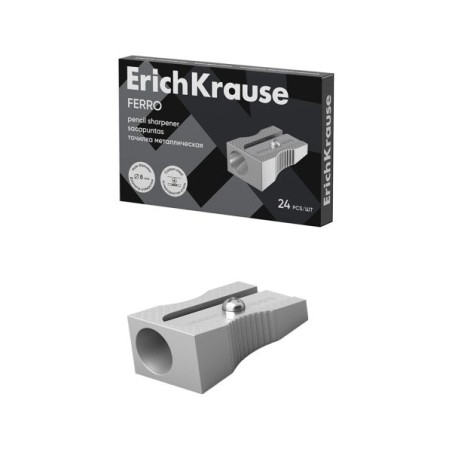 Erichkrause Ferro Taille-crayon en Aluminium avec Prise Ergonomique - Orifice de 8mm - Lame en Acier au Carbone - Couleur