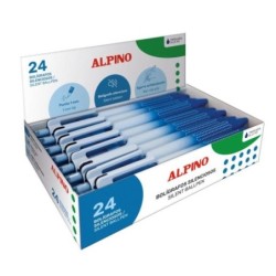 Alpino Esferográfica Retrátil Silenciosa - Ponta 1mm - Pega Antiderrapante - Cor Azul
