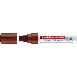Edding 4090 Marcador de Giz Líquido - Ponta Biselada - Traço entre 4 e 15mm - Odor Neutro - Cor Castanho