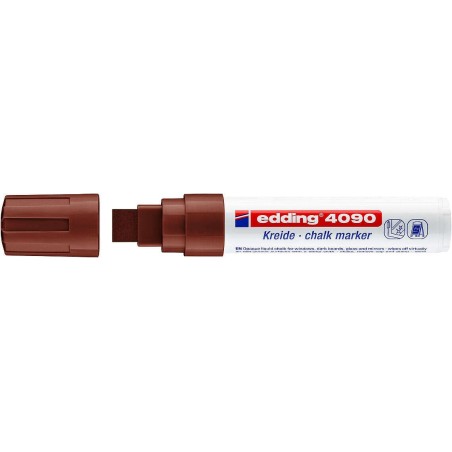 Edding 4090 Liquid Chalk Marker - Chisel Tip - 4 to 15mm Line Width - Neutral Odour - Brown